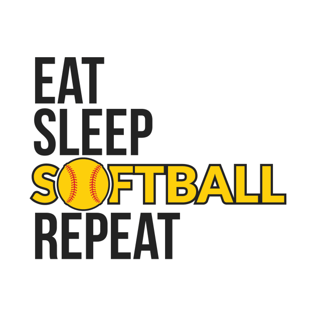 Eat Sleep Softball Repeat by TheDoorMouse