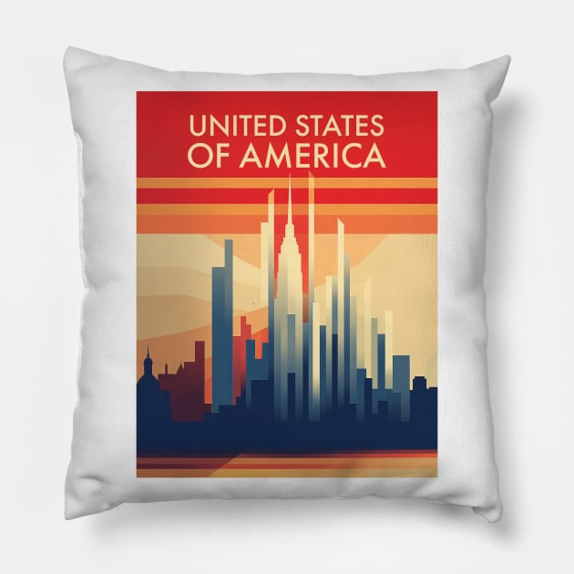 USA Pillow by MarkedArtPrints