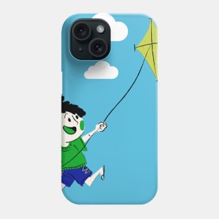 A Cute Girl Flying Kite Phone Case