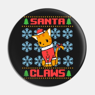 Santa Claws Ugly Christmas Sweater Pin