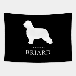 Briard Dog White Silhouette Tapestry