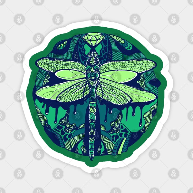 Ngreen Circle of the Dragonfly Magnet by kenallouis