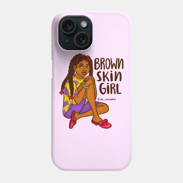 Brown skin girl Phone Case by @isedrawing