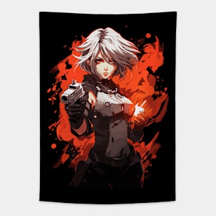 Secret Agent Anime Girl Tapestry