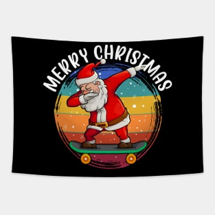 Santa Skateboarder Happy Christmas Merry Christmas Christmas Event Christmas Present Gift for Family for Dad for Mom for Friends for Kids Tapestry