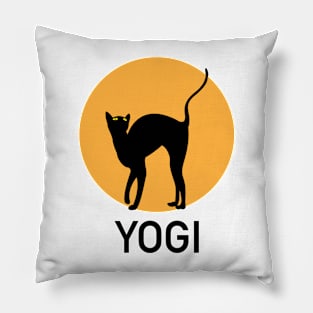 Halloween Black Cat Pose Yogi Pillow