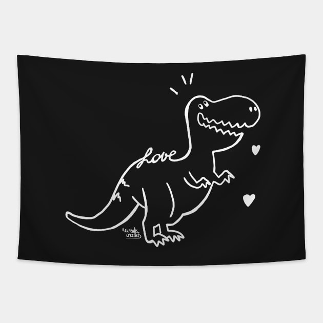 Baby T-rex dinosaur - Love Animals Tapestry by Aurealis