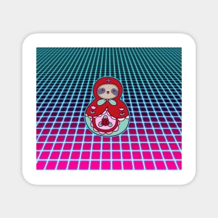 Vaporwave Russian Doll Sloth Magnet