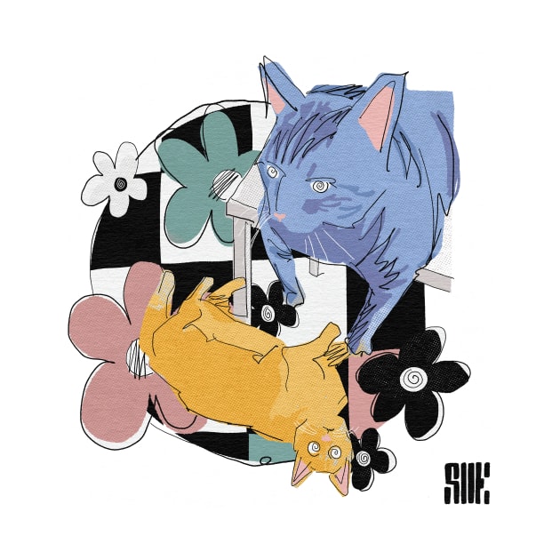 Playful cats by sheltonartco