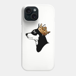 Miniature Pinscher Dog King Queen Wearing Crown Phone Case