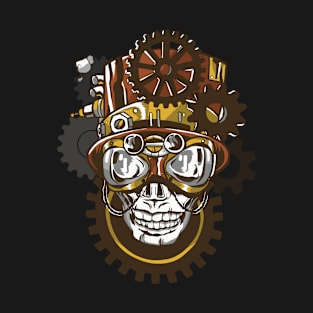 Steampunk Skull Retro Look T-Shirt