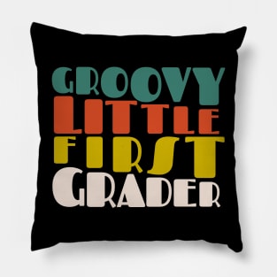 Groovy Little First Grader First Day of School Pillow