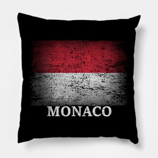 Monaco Flag Gift Women Men Children Monaco Vintage Pillow