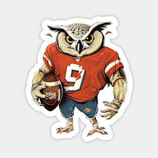 Owl Touchdown American Football Magnet