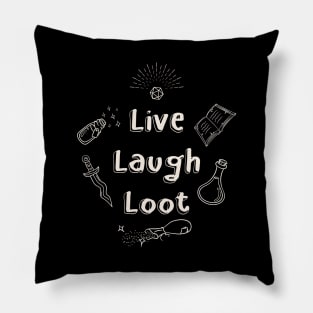 Live Laugh Loot Funny Gaming Pillow