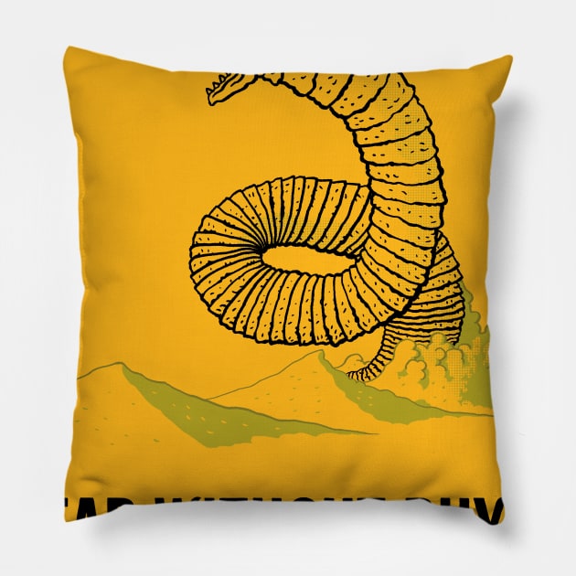 Tread Without Rhythm Pillow by LetsGetWeirding