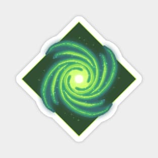 Pixel Green Glowy Galaxy Magnet