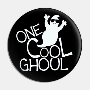 One Cool Ghoul Ghost Boo Cute Funny Halloween Art Graphic Pin