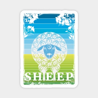 Retro sheep too Magnet