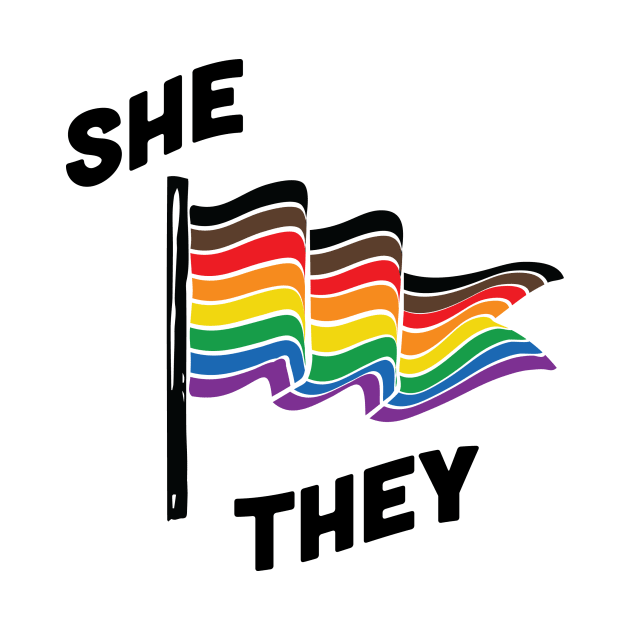 She/They Pronouns Retro Banner by lavenderhearts