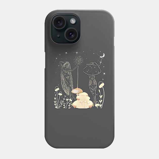 Tattooed Mushrooms Goddesses Phone Case by TeesFashion