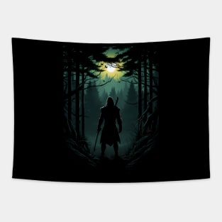 Moonlit Hunter - Silhouette - Witcher Tapestry