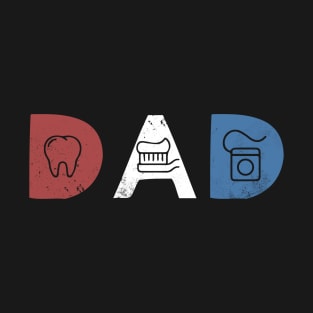 Dentist Dad Retro Father Perfect for Dads Vintage Dentistry T-Shirt