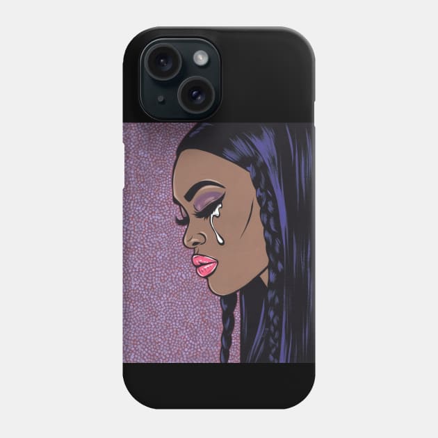 Sad Black Comic Girl Phone Case by turddemon