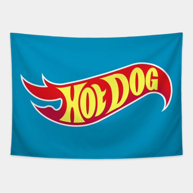 hot dog Tapestry by ADAMLAWLESS