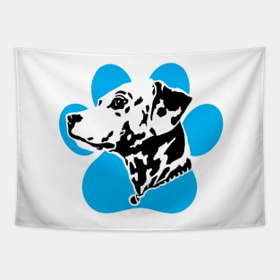 Dalmatian Blue Paw Art Tapestry