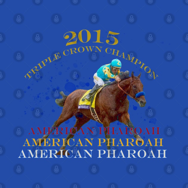 American Pharoah 2015 Triple Crown Champion horse racing design by Ginny Luttrell