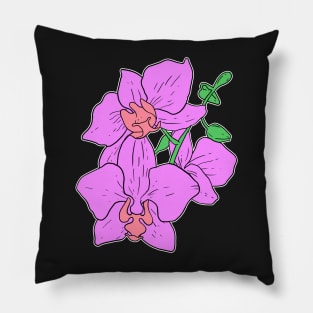 Pink Moth Orchid Hand Drawn Gardening Gift Pillow