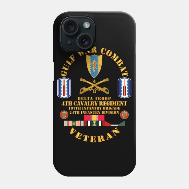 Gulf War Combat Cavalry Vet w  Delta Troop - 4th Cav - 197th Inf Bde - 24th ID Phone Case by twix123844