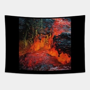 Volcano Eruption Colorful Artwork for Dynamic Spaces Tapestry