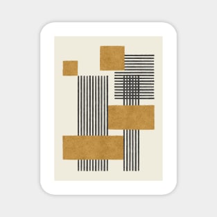 Stripes and Square Composition - Abstract Magnet