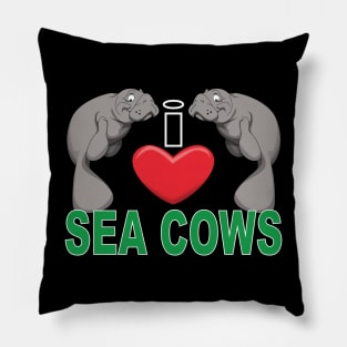 I Heart Sea Cows Pillow