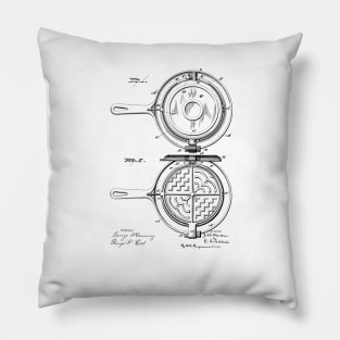 Waffle Iron Vintage Patent Hand Drawing Pillow