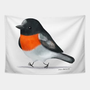 Scarlet Robin bird Tapestry