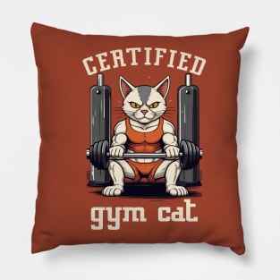 Certified Gym Cat Pillow