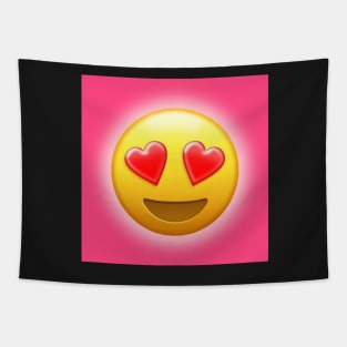 Smiling Face with Heart-Eyes Emoji | Pop Art Tapestry