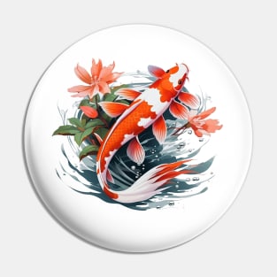 Koi Fish In A Pond Pin