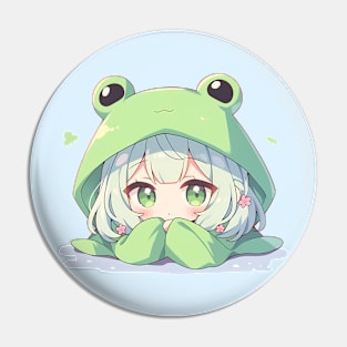 Kawaii Anime Chibi Frog Girl Pin