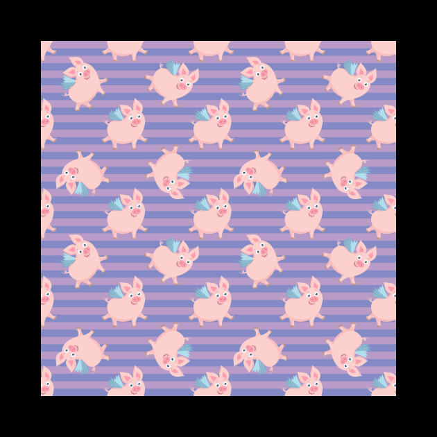 Lovely Pig Pattern by aquariart