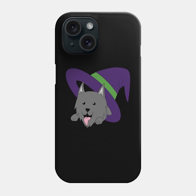 Wolf in Witch’s Hat - Gray Phone Case by RA Art