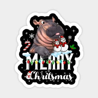 Funny Hippo Fiona Christmas Magnet