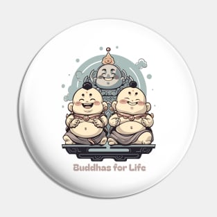 Enlightened Comrades Shirt - Buddhas for Life Tee - Unique Spiritual Brotherhood Apparel - Thoughtful Gift for Brothers Pin