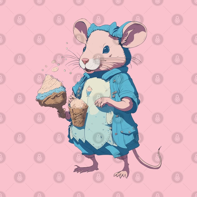 Cute Rat With Ice Cream by hippohost