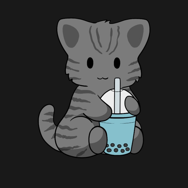 Black Stripped Cat Bubble Tea by BiscuitSnack