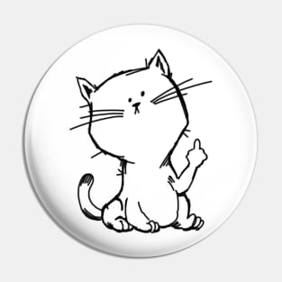 Sassy Cat Flipping the Bird Pin