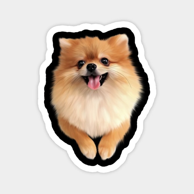 Pomeranian Dog Smiling, Love Pomeranians Magnet by logiamerch